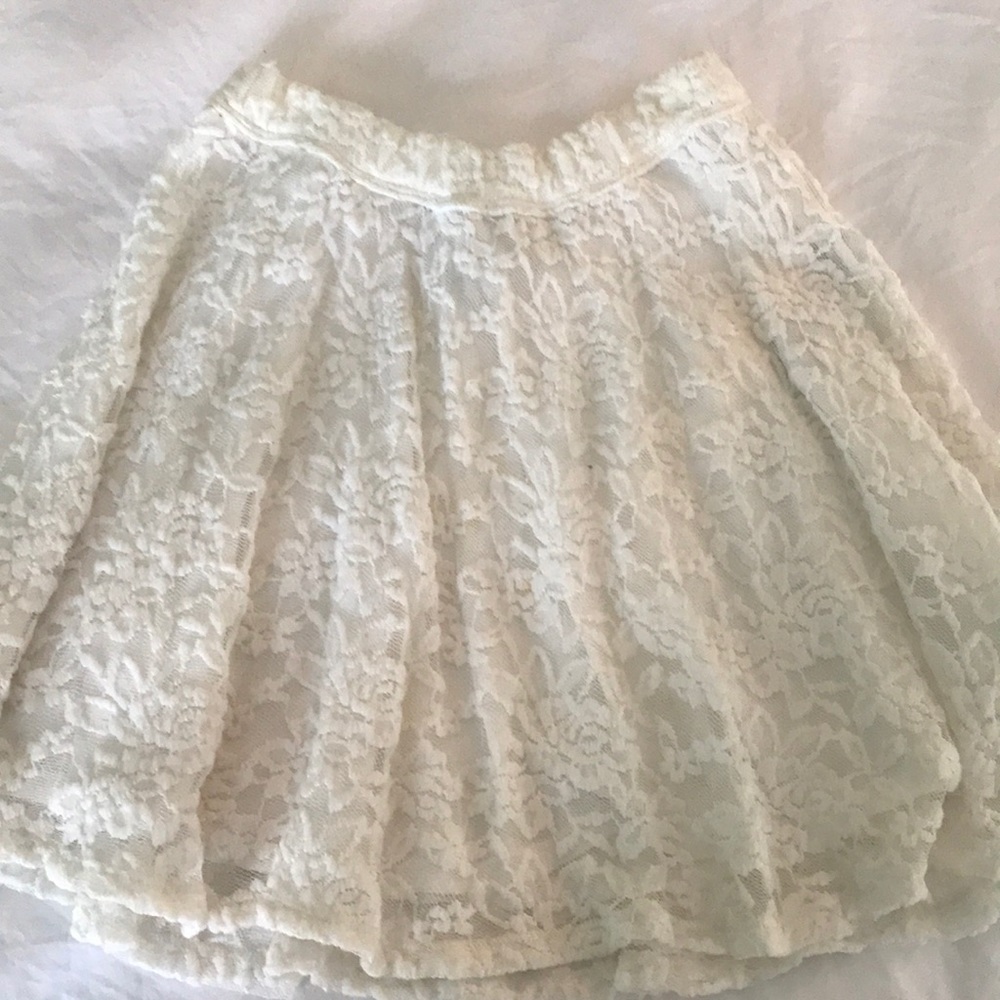 White lace skirt